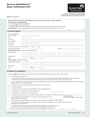 Suncorp WealthSmart Super Withdrawal Form