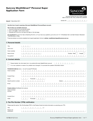 Suncorp WealthSmart Personal Super Application Form