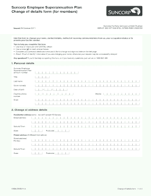 Suncorp Employee Superannuation Change of Details Form