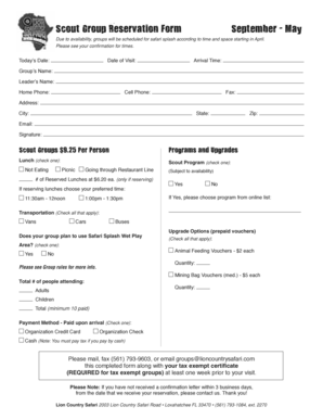 Scout Group Reservation Form