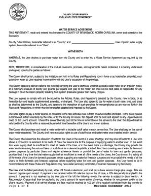 Brunswick County Water Service Agreement