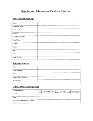 New Account Information Form