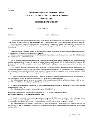 Condiciones de Libertad a Prueba y Vigilada