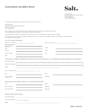 Autorisation de débit direct