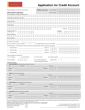 Application for Credit Account