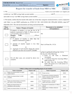 Request for Transfer of Funds from NRO to NRE