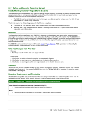 Safety Monthly Summary Report Form S&S-50