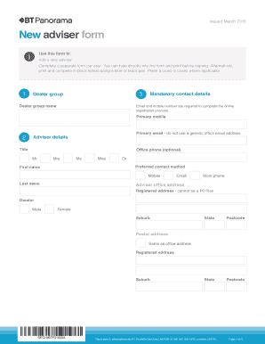 New Adviser Form