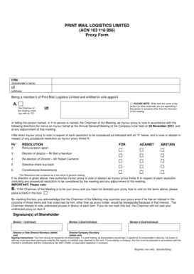 Print Mail Logistics Proxy Form