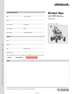 Kimba Neo Mobility Base Order Form