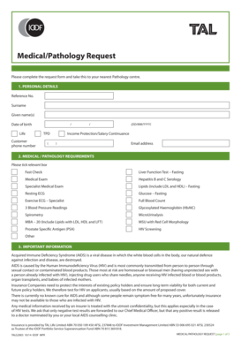 Medical Pathology Request Form