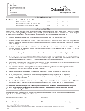 Flex Plan Supplemental Form