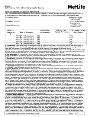 Non-Standard Commission Agreement