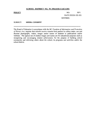 Fraser-Cascade Media Consent Form