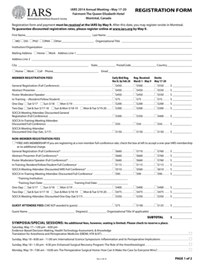 IARS 2014 Annual Meeting Registration Form