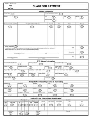 New York State Claim for Payment Form