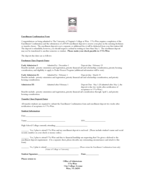 Enrollment Confirmation Form