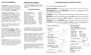 Monthly Payment Plan Enrollment Form