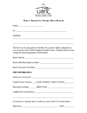 UARK Federal Credit Union Account Switch Kit
