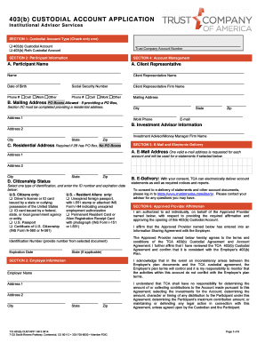 403(b) Custodial Account Application