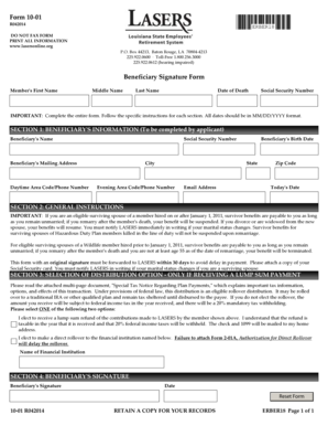 Louisiana Beneficiary Signature Form