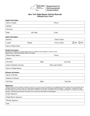Fillable Online dec ny New York State Marine Fishing Records Official ...