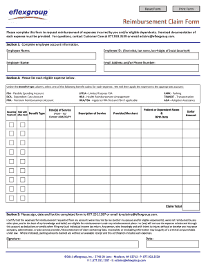 Reimbursement Claim Form