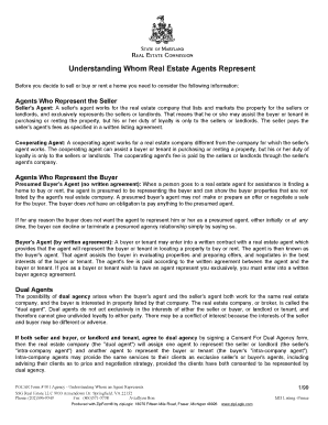 Maryland Real Estate Agency Disclosure Form