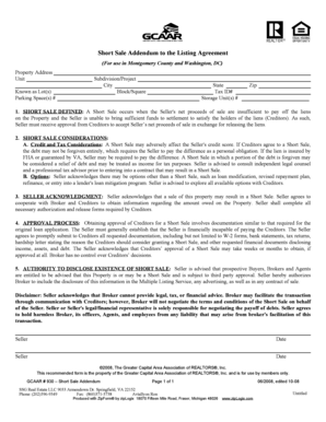 Short Sale Addendum to Listing Agreement