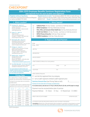 EBIA 2015 Employee Benefits Seminars Registration Form