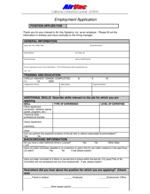 California Employment Application