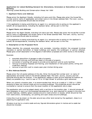 UK Listed Building Consent Application