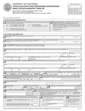 University of California Freshman Application