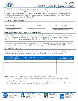 2015-2016 Custom Verification Worksheet
