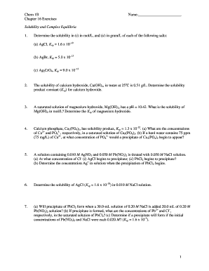 Chem 1B Solubility Exercises