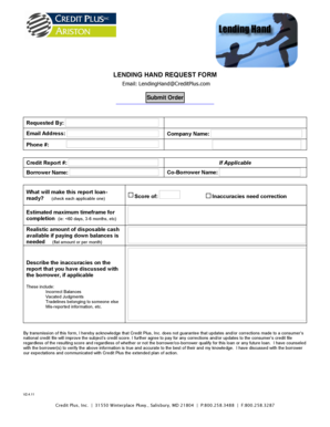 Lending Hand Request Form