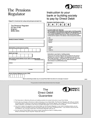 UK Pension Scheme Direct Debit Instruction