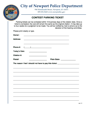 Contest Parking Ticket