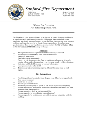 Fire Safety Inspection Form