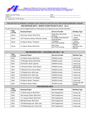 Housing Application Change Request Form