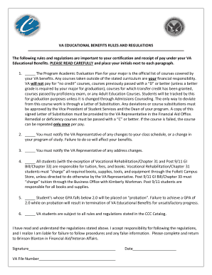 VA Educational Benefits Rules and Regulations