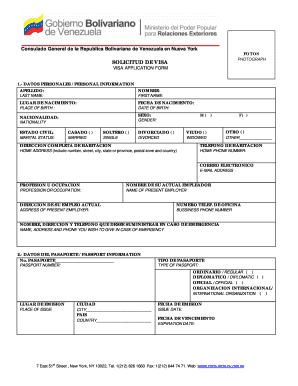 Formulario de Solicitud de Visa