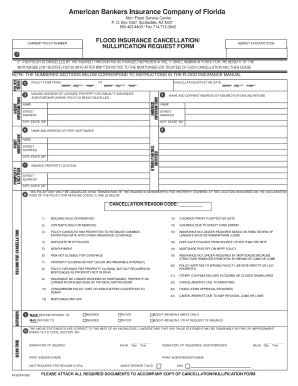Flood Insurance Cancellation Request Form