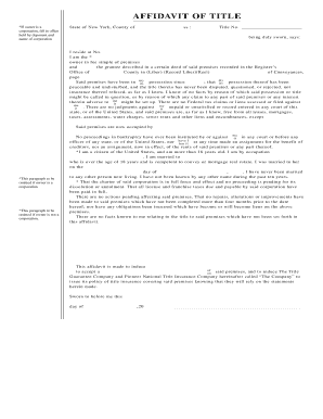 Affidavit of Title