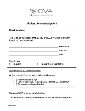 Patient Acknowledgment Form