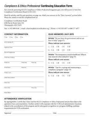 Compliance & Ethics Professional Magazine Quiz