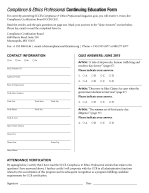 Compliance & Ethics Professional Magazine Quiz