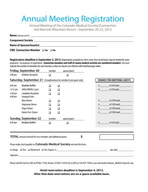 Colorado Medical Society Annual Meeting Registration Form