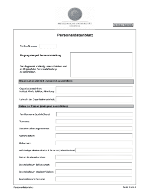 Personaldatenblatt