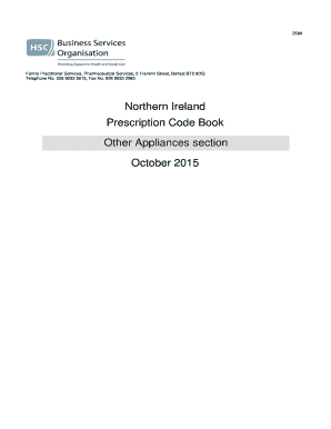 Northern Ireland Prescription Code Book